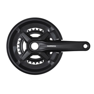 Система SHIMANO MT210, 175мм, для 2x9ск, ин. Вал., 46/30, с защитой., цвет черный