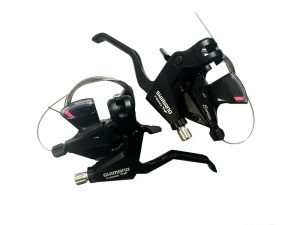 Тормозная ручка SHIMANO Altus, M310, лев/пр, 3x8ск, тр.+оплетк, цвет черный