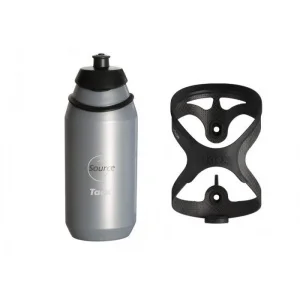 Флягодержатель Tacx Tao Carbon Silver с флягой
