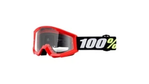 Очки детские 100% Strata Mini Goggle Red / Clear Lens
