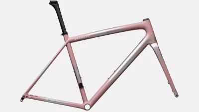 Рама Specialized Aethos (2025) (61, Satin Flake Silver / Dusky Pink + Champagne Radial Fades / Dune White)