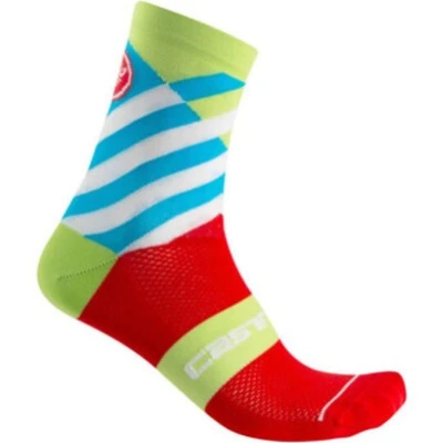 Носки Castelli TALENTO (994, L/XL, Бирюзовый/лайм/красный)