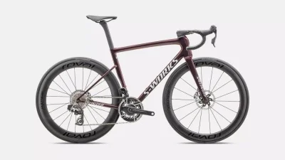 Велосипед Specialized S-Works Tarmac SL8 SRAM RED AXS (2025) (Gloss Solidity/Red to Black Pearl/Metallic White Silver 56)